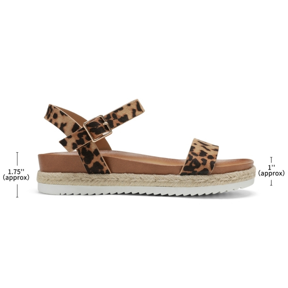 Dream Pairs NWOT Leopard Suede Print Espadrille Platform Sandals Size 7 - Picture 5 of 10